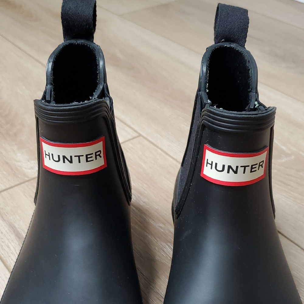 Hunter Original Black Chelsea Rain Boots Womens 8 - Picture 4 of 11